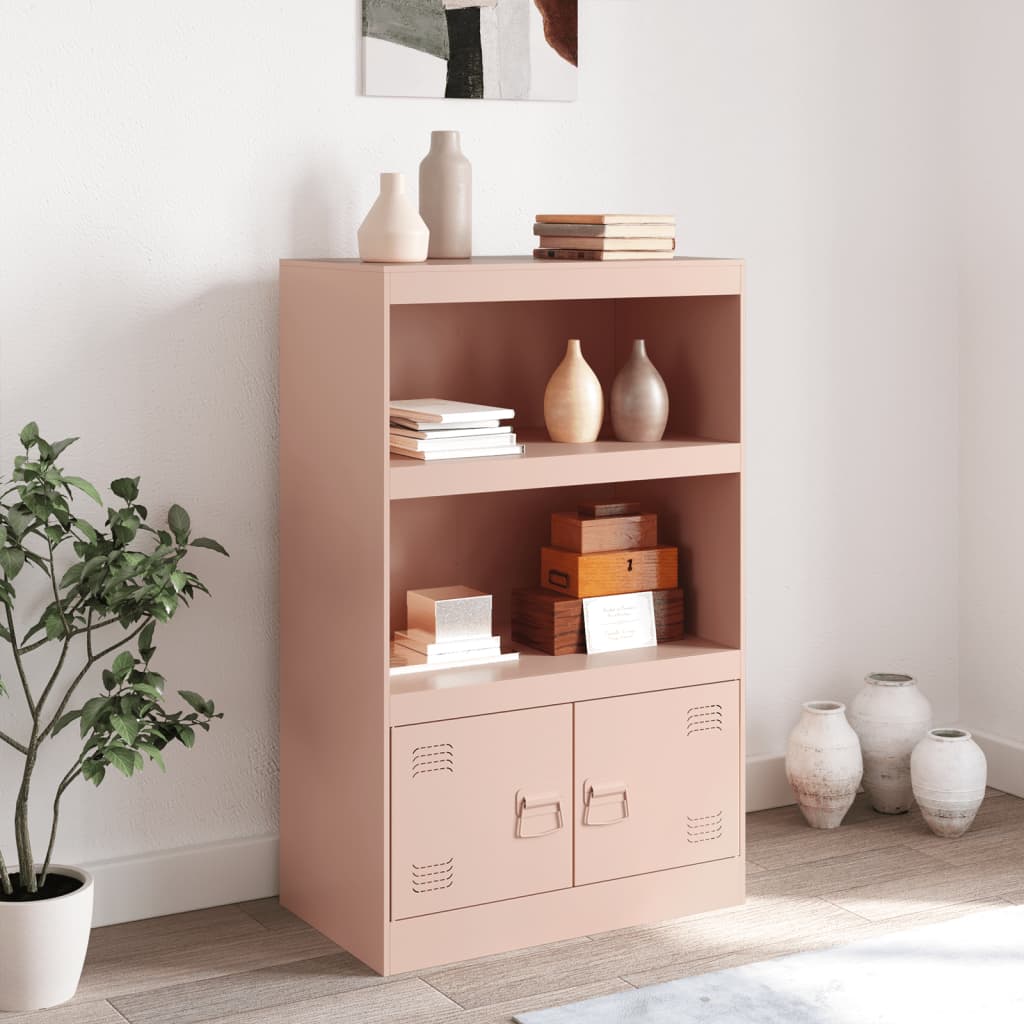 vidaXL Credenza Rosa 67x39x107 cm in Acciaio