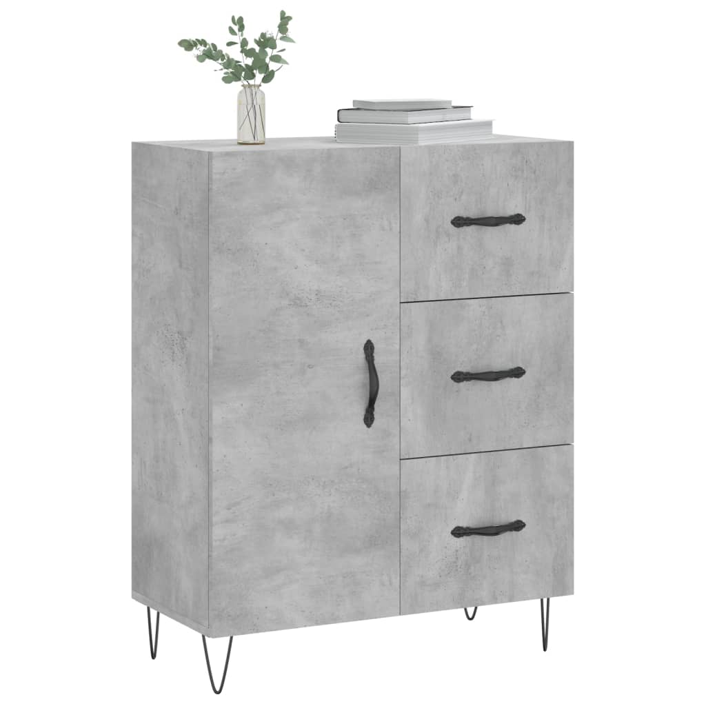 vidaXL Credenza Grigio Cemento 69,5x34x90 cm in Legno Multistrato