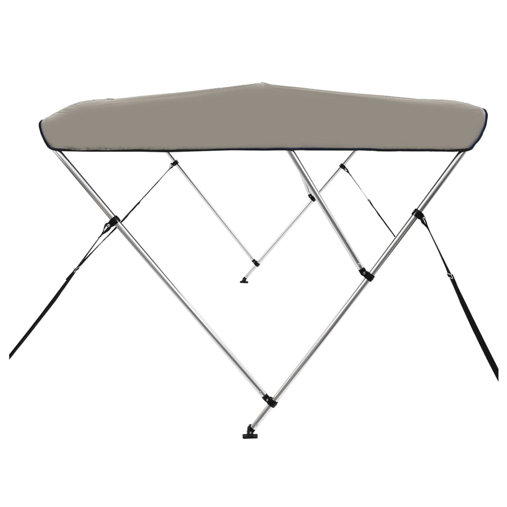 vidaXL Bimini di Prua con Tendalino 3 Archi Grigio 183x180x137 cm