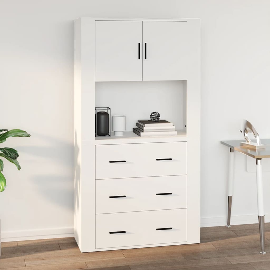 vidaXL Mobile a Parete Bianco 80x33x80 cm in Legno Multistrato