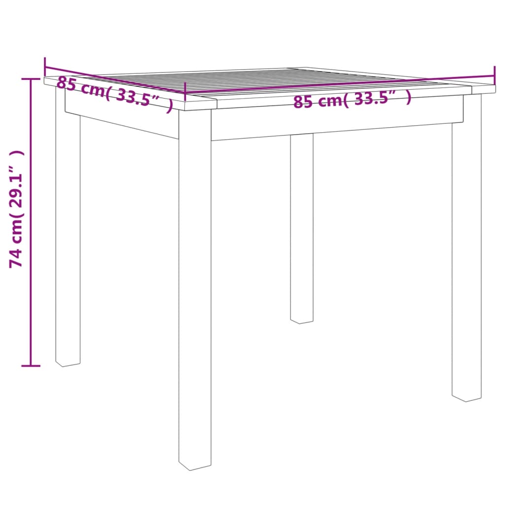 vidaXL Set da Pranzo per Giardino 5 pz in Legno Massello di Acacia