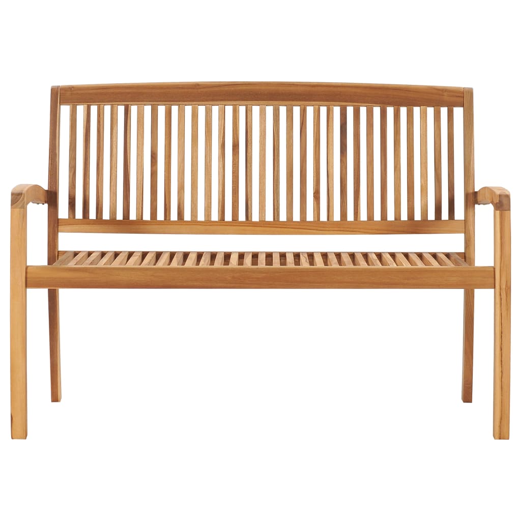 vidaXL Panchina da Giardino Impilabile e Cuscino 128,5cm Teak Massello