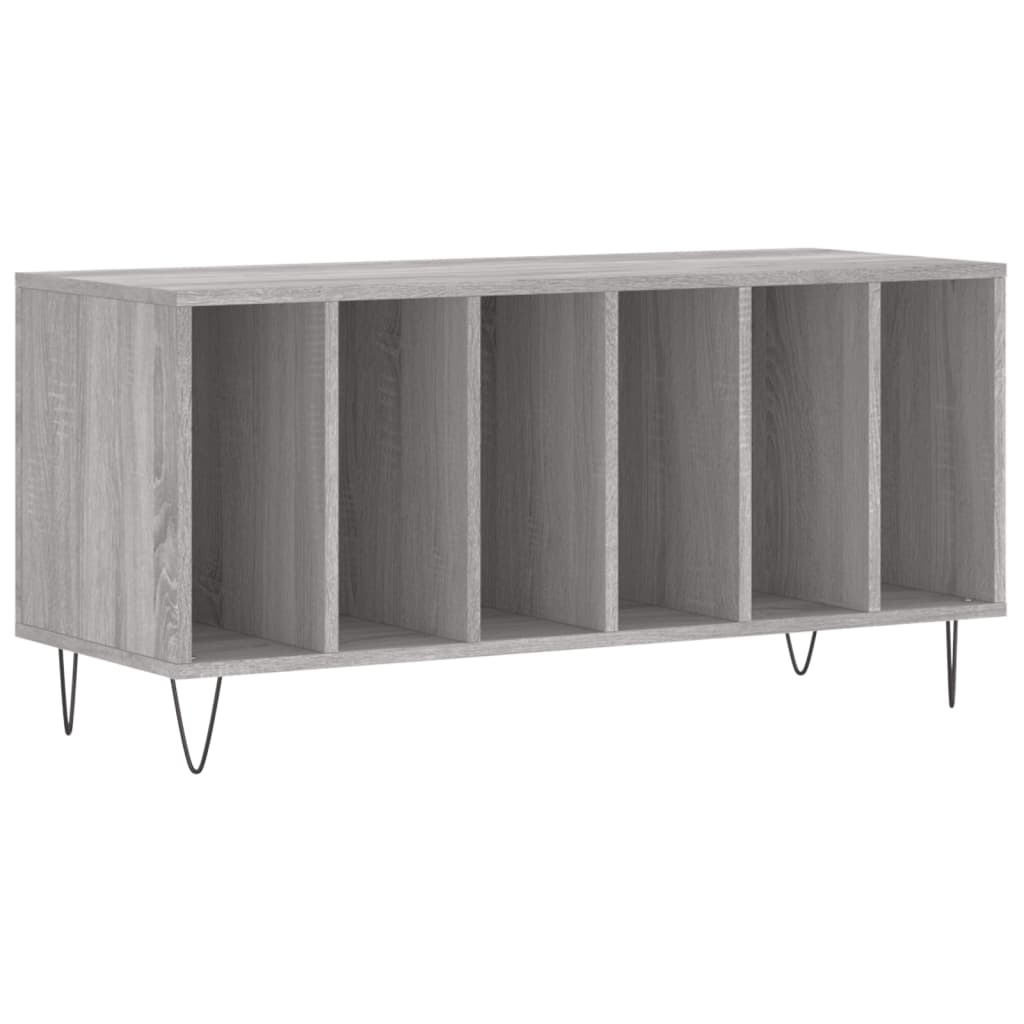 vidaXL Mobile Porta Dischi Grigio Sonoma 100x38x48cm Legno Multistrato