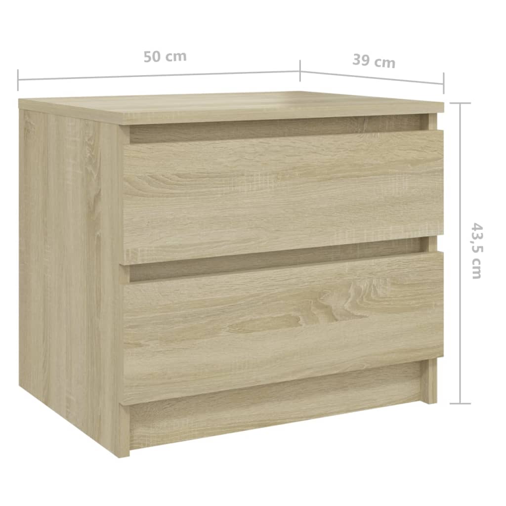 vidaXL Comodino Rovere Sonoma 50x39x43,5 cm in Legno Multistrato