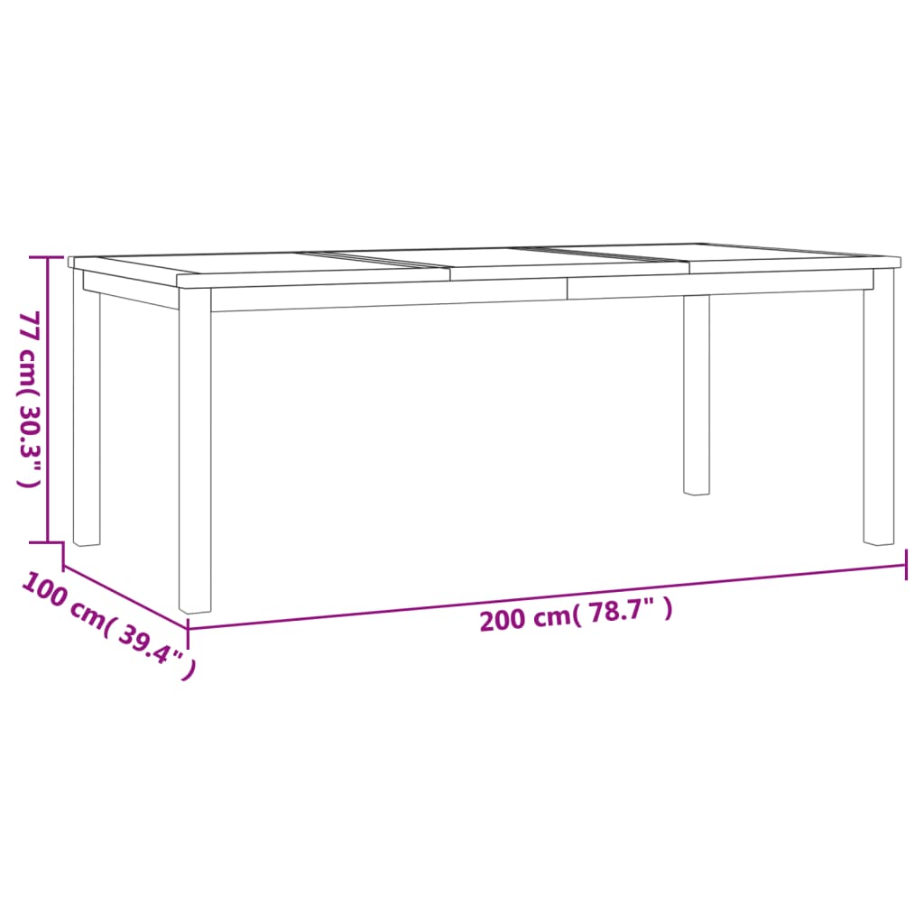 vidaXL Set da Pranzo per Giardino 5 pz in Legno Massello di Teak