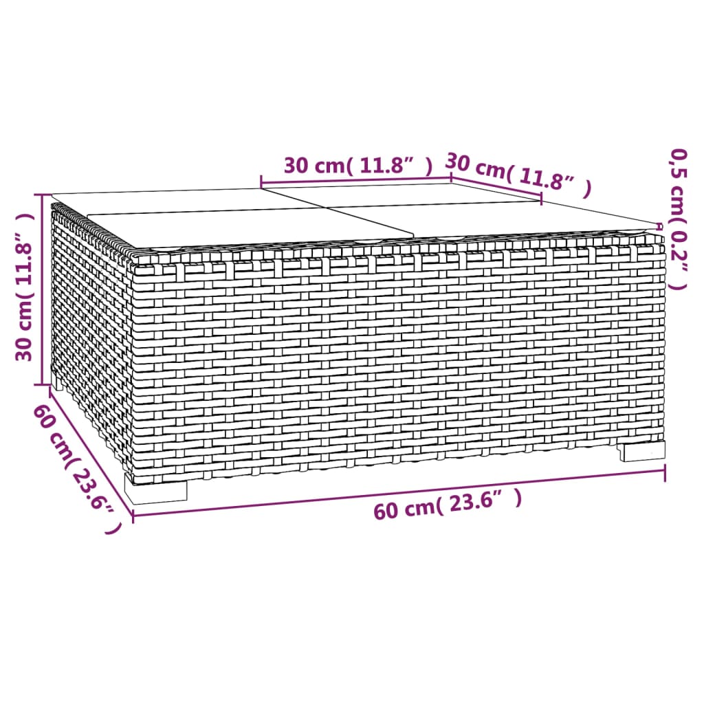 vidaXL Set Divani da Giardino 11 pz con Cuscini in Polyrattan Grigio