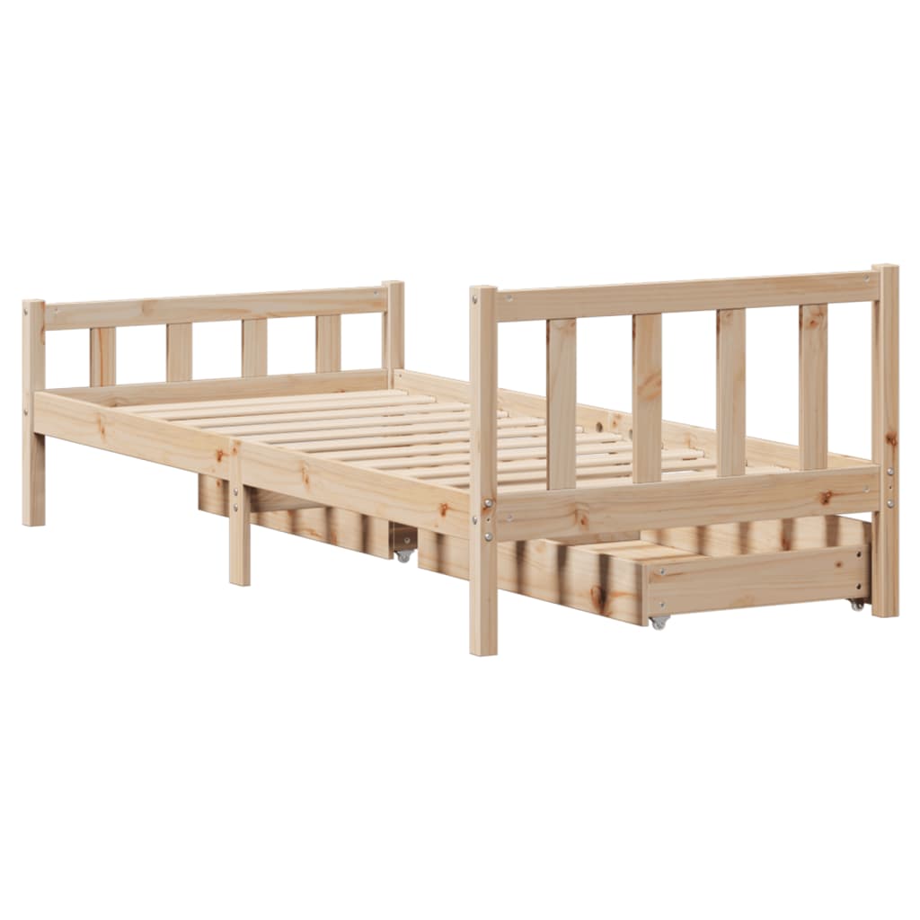 vidaXL Letto senza Materasso 75x190 cm in Legno Massello Pino