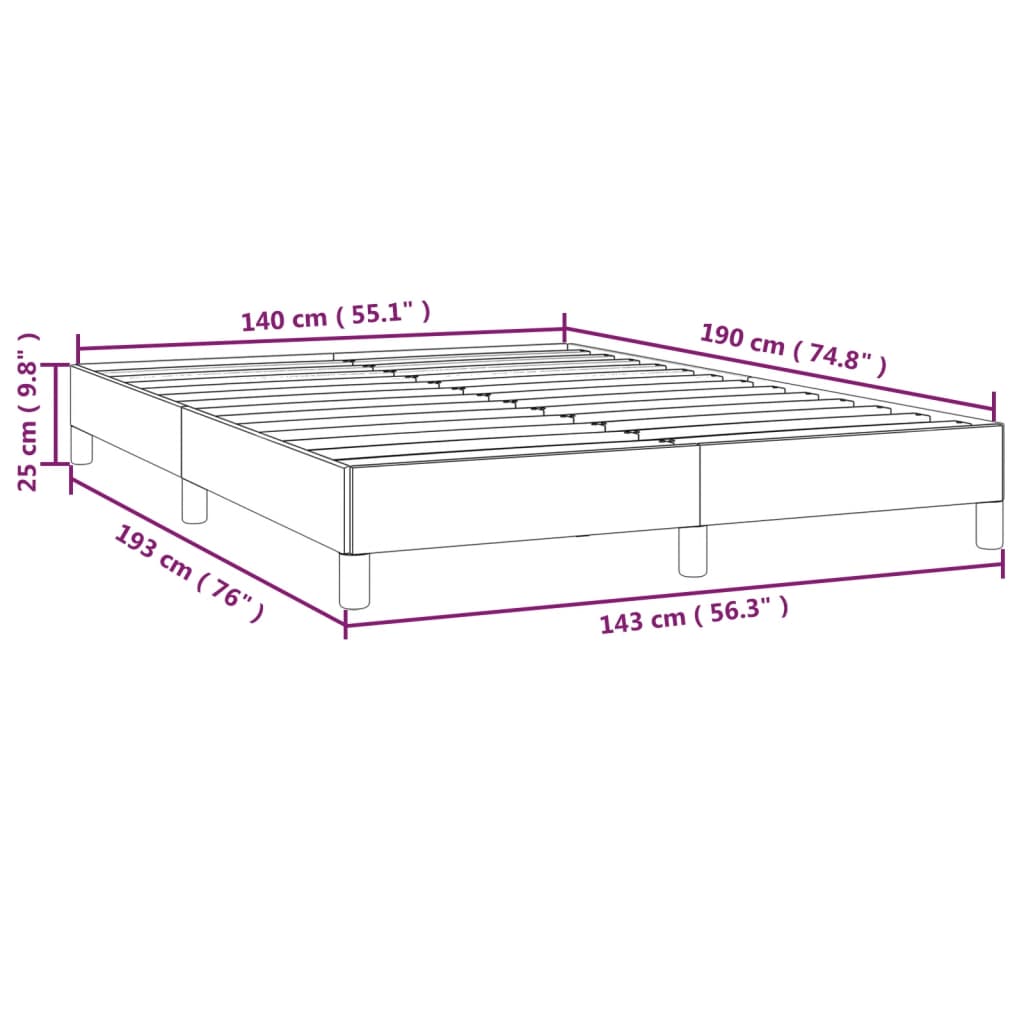 vidaXL Giroletto senza Materasso Tortora 140x190 cm in Tessuto