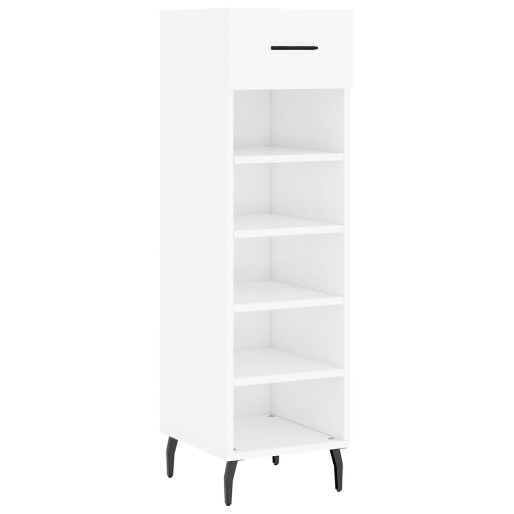 vidaXL Scarpiera Bianco Lucido 30x35x105 cm in Legno Multistrato