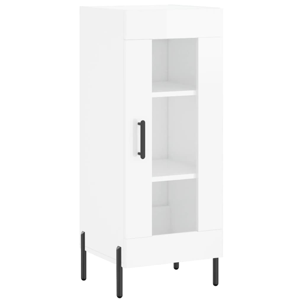 vidaXL Credenza 34,5x34x180 cm in Legno Multistrato Bianco Lucido