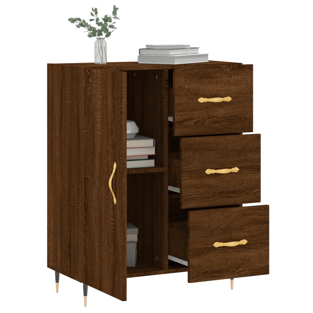 vidaXL Credenza Rovere Marrone 69,5x34x90 cm in Legno Multistrato