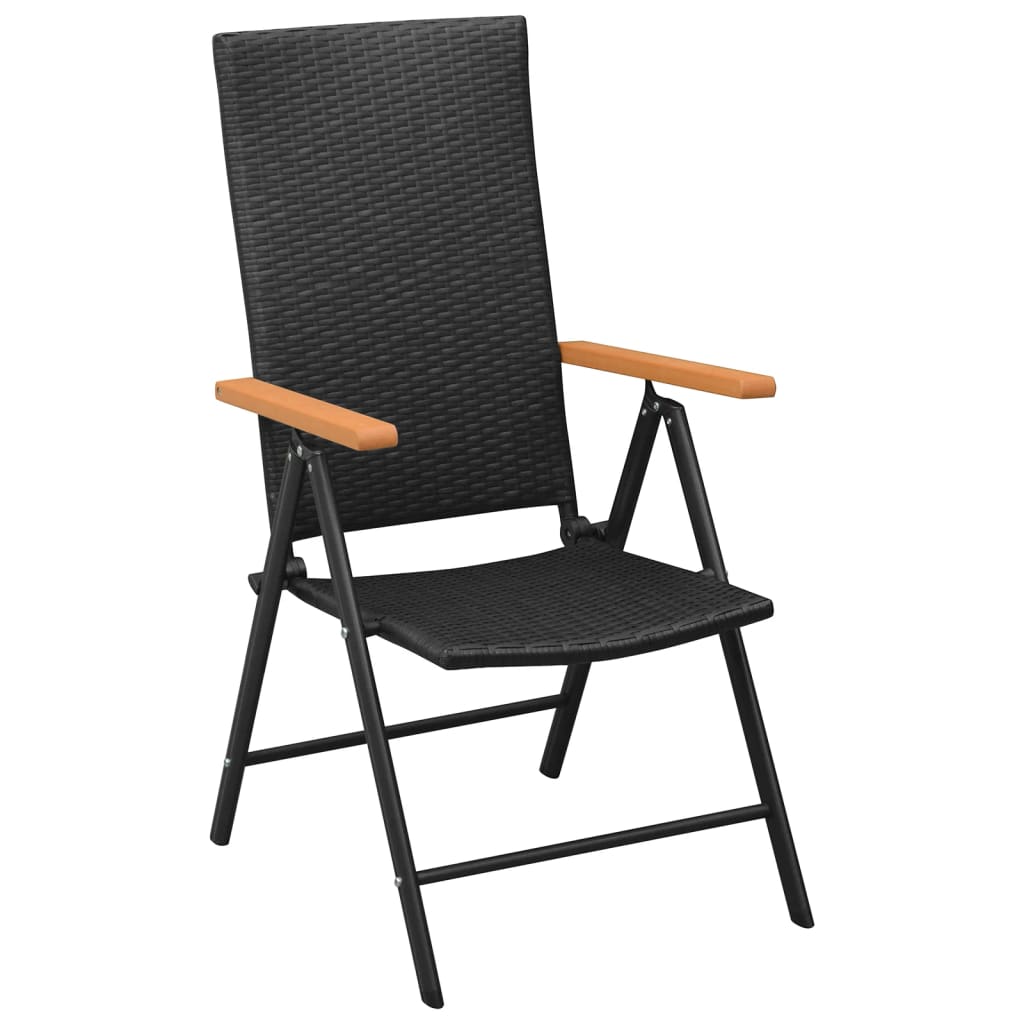 vidaXL Set da Pranzo da Giardino 5 pz Nero e Marrone in Polyrattan