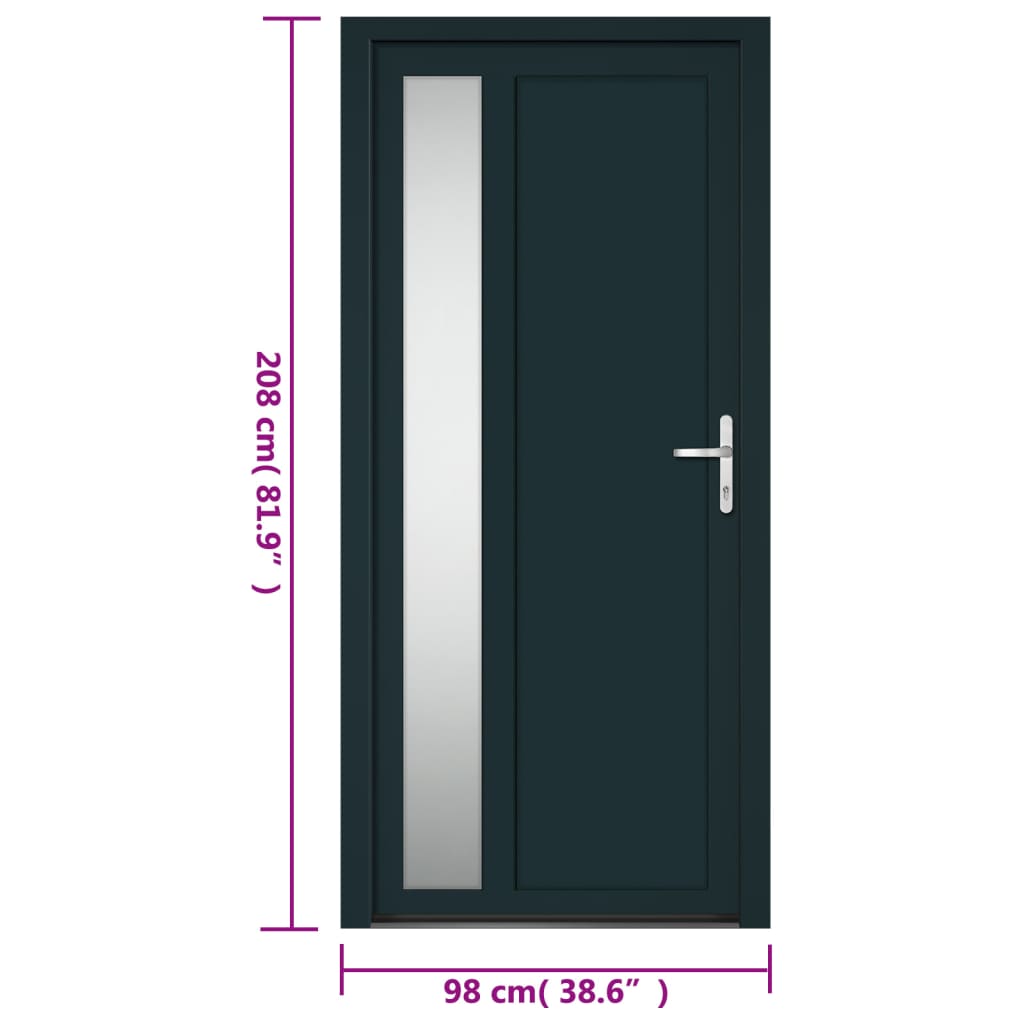 vidaXL Porta Ingresso Antracite 98x208 cm in PVC