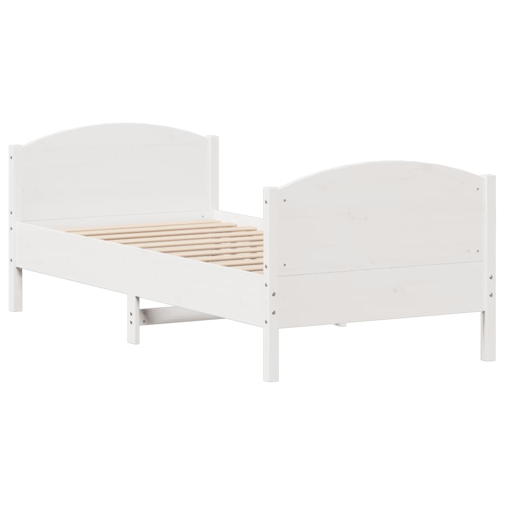 vidaXL Letto senza Materasso Bianco 90x200 cm Legno Massello di Pino