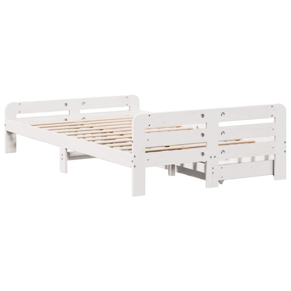 vidaXL Letto senza Materasso Bianco 120x190 cm Legno Massello di Pino