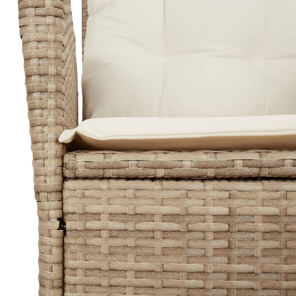 vidaXL Set da Pranzo da Giardino 9 pz con Cuscini Beige in Polyrattan