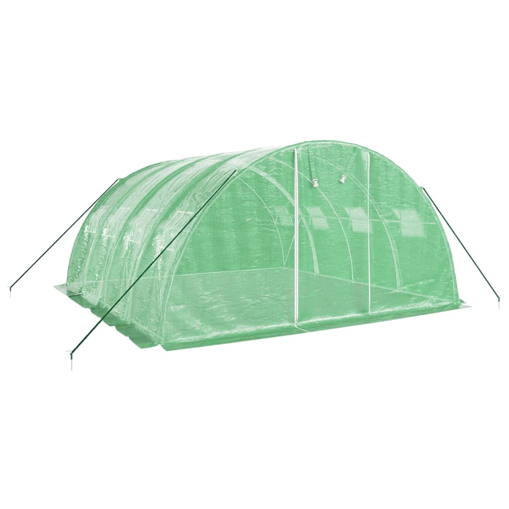 vidaXL Serra con Telaio in Acciaio Verde 16 m² 4x4x2 m