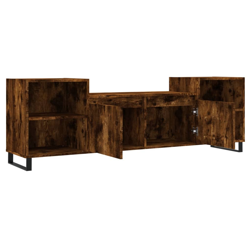 vidaXL Mobile TV Rovere Fumo 160x35x55 cm in Legno Multistrato