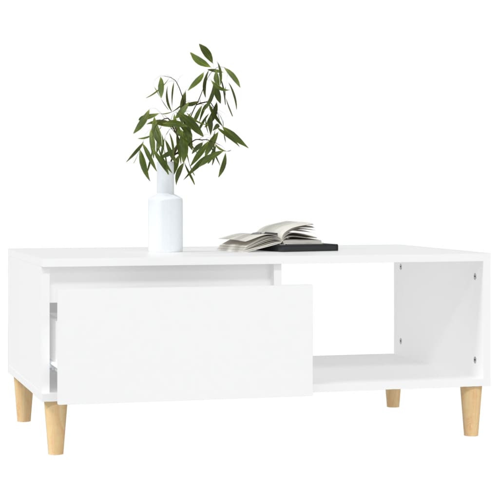 vidaXL Tavolino da Salotto Bianco 90x50x36,5 cm in Legno Multistrato