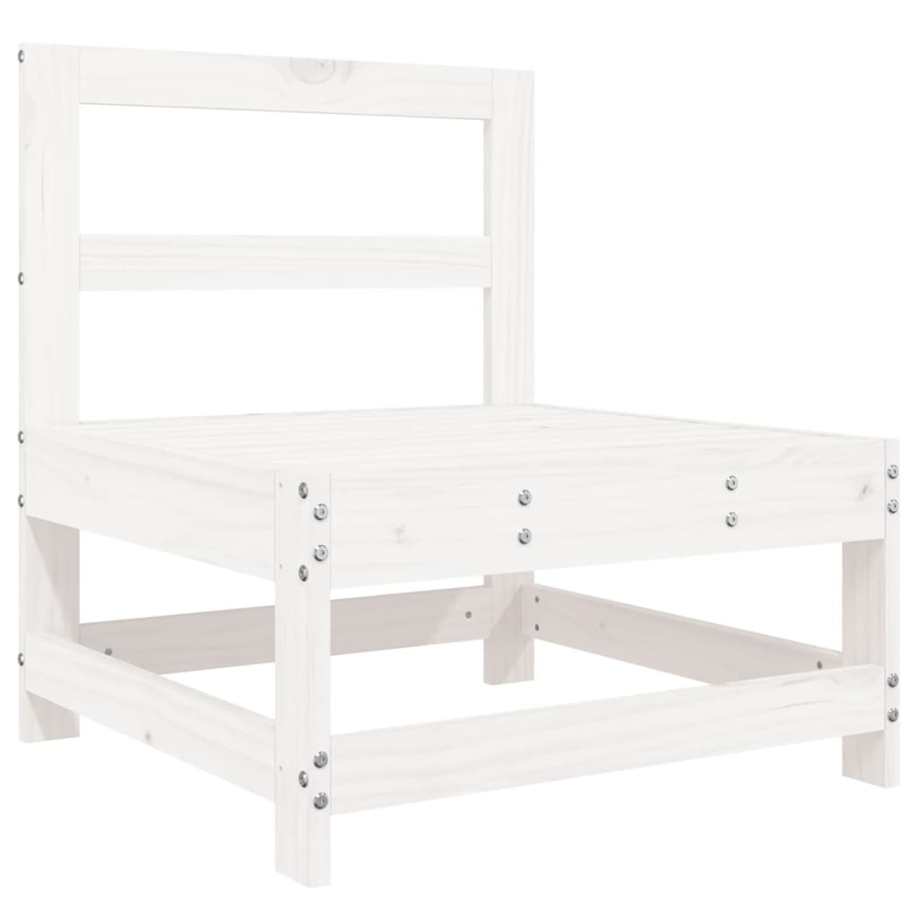 vidaXL Set Divani da Giardino 10 pz Bianco in Legno Massello di Pino