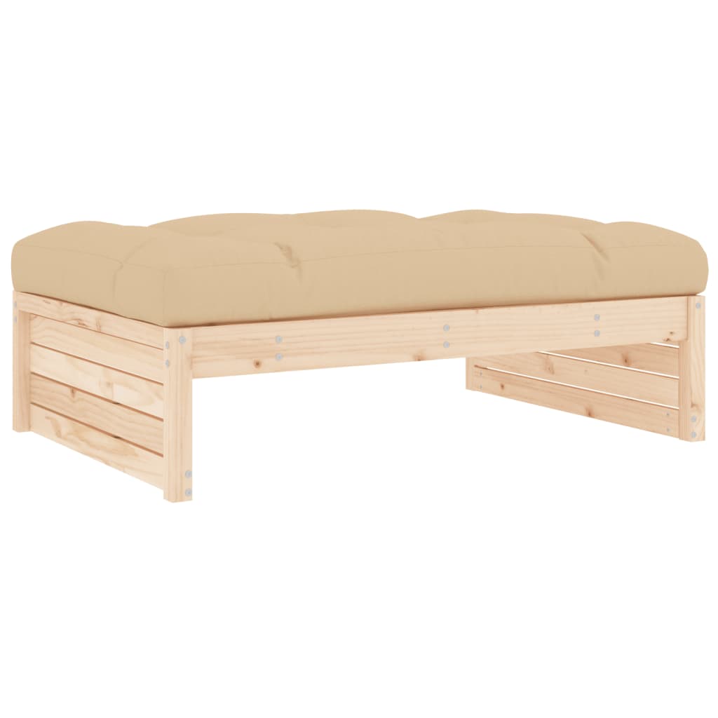 vidaXL Set Divani da Giardino 4 pz con Cuscini in Legno Massello