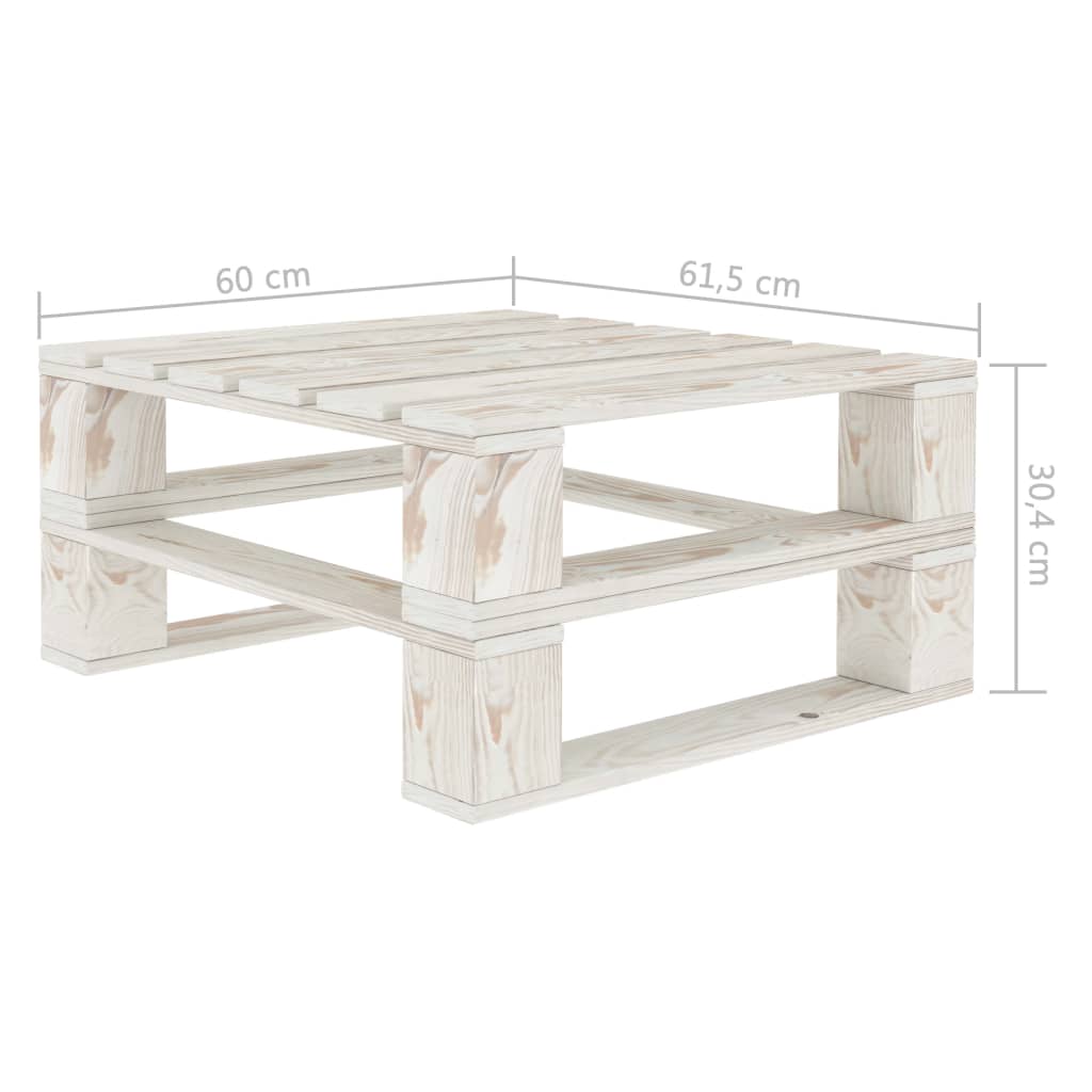 vidaXL Set Salotto da Giardino 6 pz Pallet in Legno Bianco