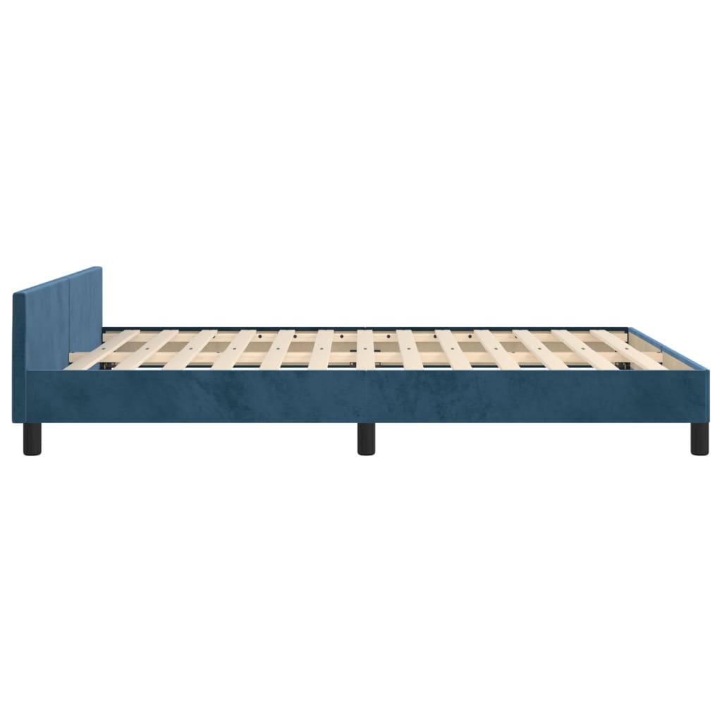 vidaXL Giroletto senza Materasso Blu Scuro 140x190 cm in Velluto