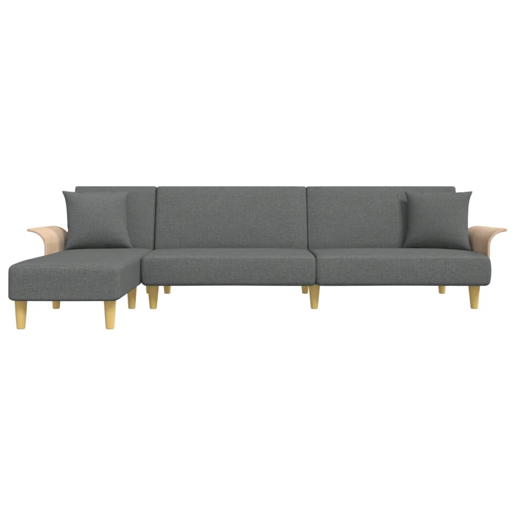 vidaXL Divano Letto a L Grigio Scuro 279x140x70 cm in Tessuto