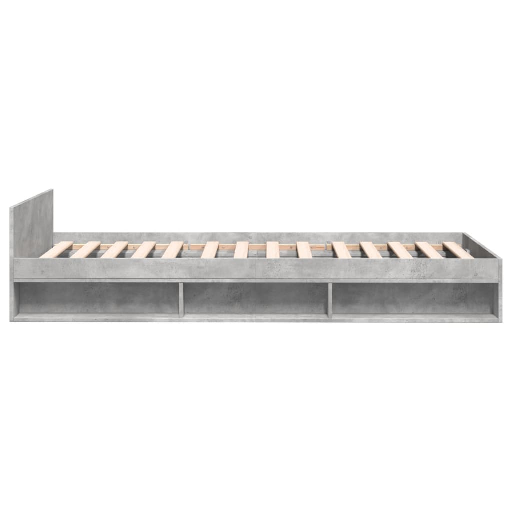 vidaXL Giroletto Cassetto Grigio Cemento 75x190 cm Legno Multistrato