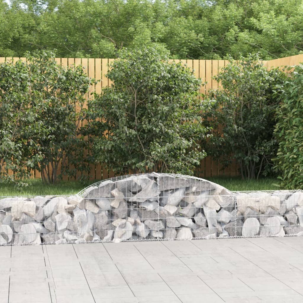 vidaXL Cesti Gabbioni ad Arco 12 pz 300x30x40/60 cm Ferro Zincato