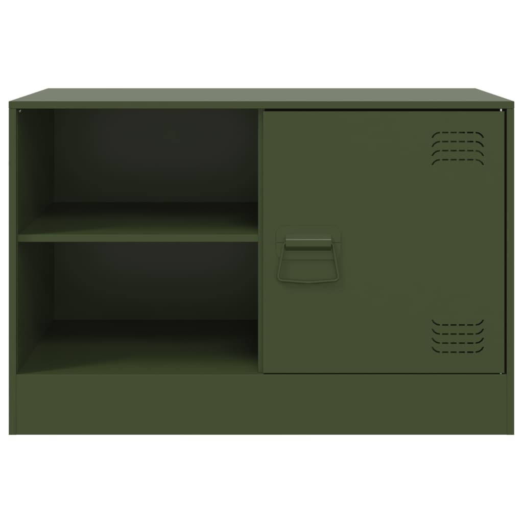 vidaXL Mobile TV Verde Oliva 67x39x44 cm in Acciaio