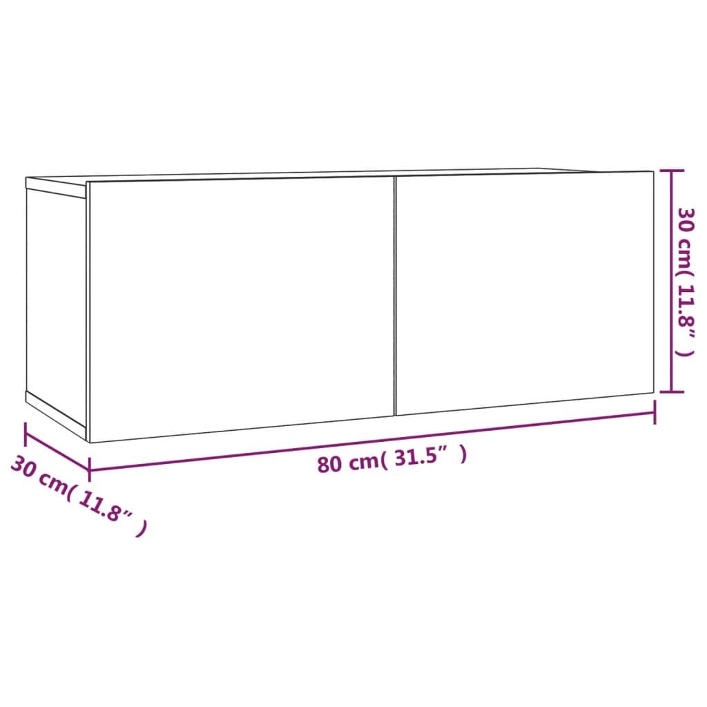 vidaXL Set Mobili Porta TV 2 pz Rovere Fumo in Legno Multistrato