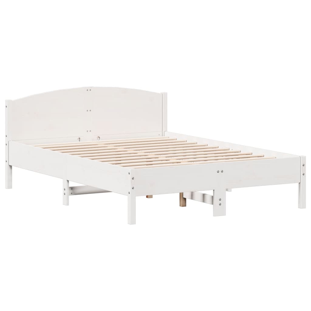 vidaXL Letto senza Materasso Bianco 135x190 cm Legno Massello di Pino