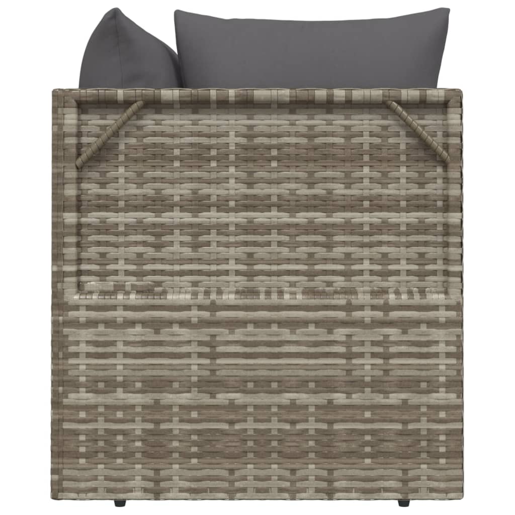 vidaXL Set Divani da Giardino 3 pz con Cuscini in Polyrattan Grigio