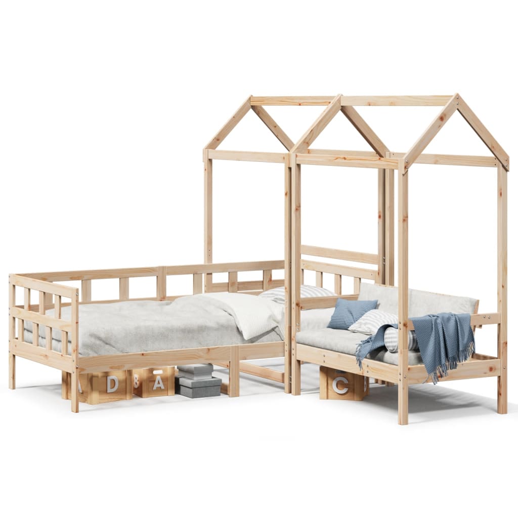 vidaXL Set Dormeuse con Tetto 90x200cm Legno Massello di Pino