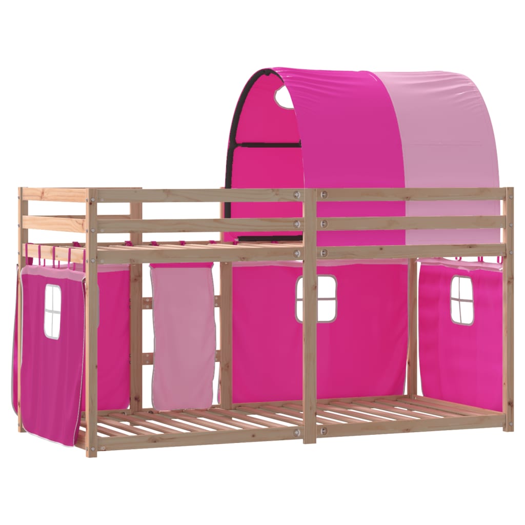 vidaXL Letto a Castello senza Materasso Rosa 90x200 cm Legno di Pino