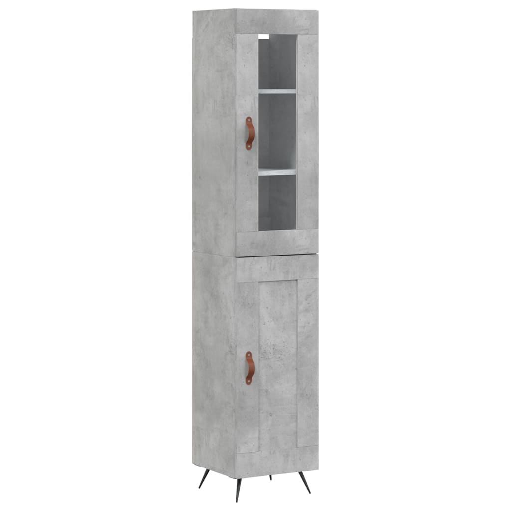 vidaXL Credenza Grigio Cemento 34,5x34x180 cm in Legno Multistrato