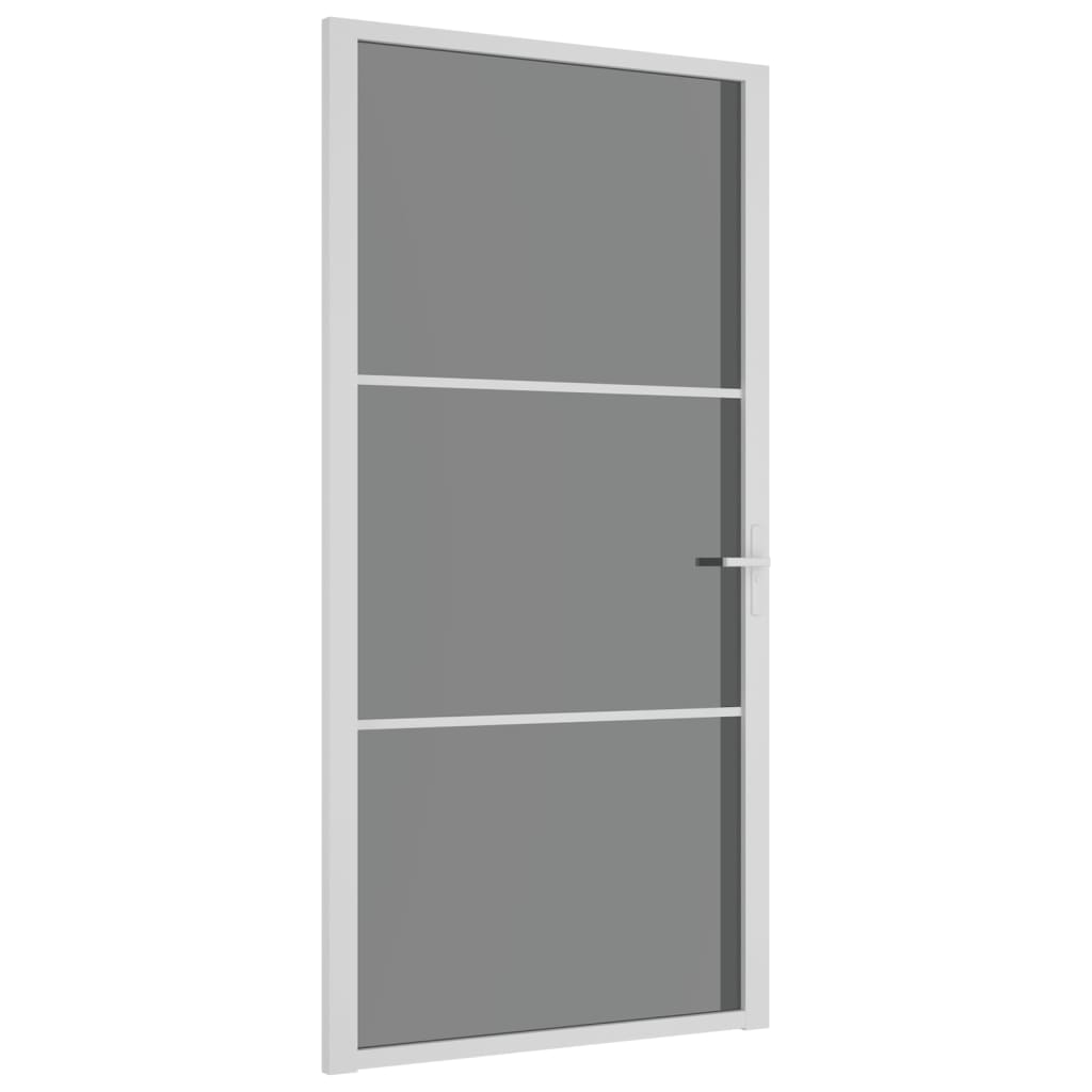 vidaXL Porta Interna 102,5x201,5 cm Bianca in Vetro ESG e Alluminio