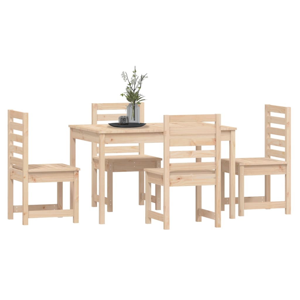 vidaXL Set da Pranzo per Giardino 5 pz in Legno Massello di Pino