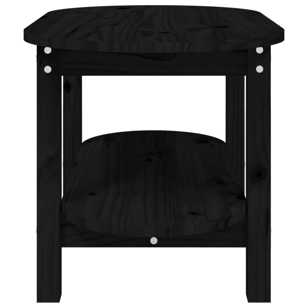 vidaXL Tavolino da Salotto Nero 80x45x45 cm in Legno Massello di Pino