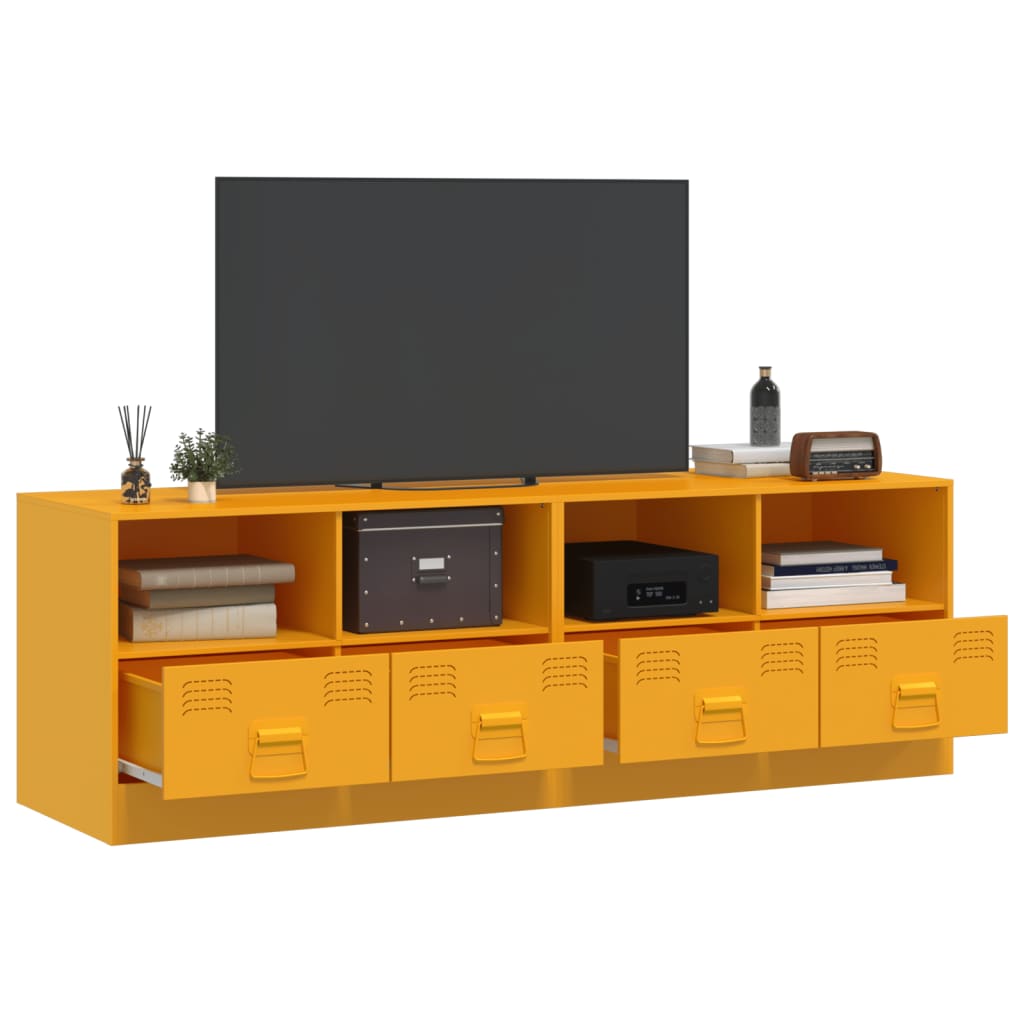 vidaXL Mobili TV 2 pz Giallo Senape 67x39x44 cm in Acciaio