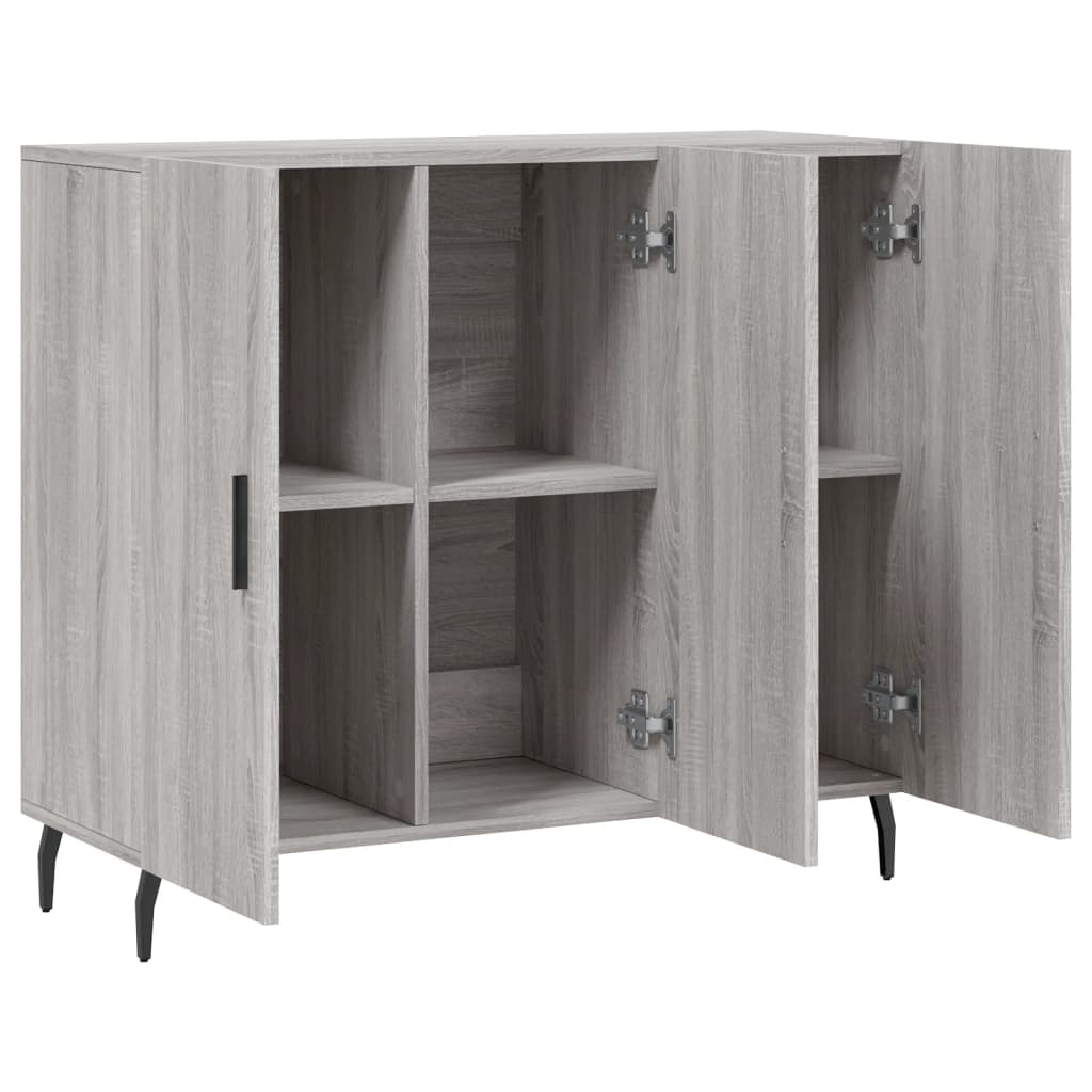 vidaXL Credenza Grigio Sonoma 90x34x80 cm in Legno Multistrato