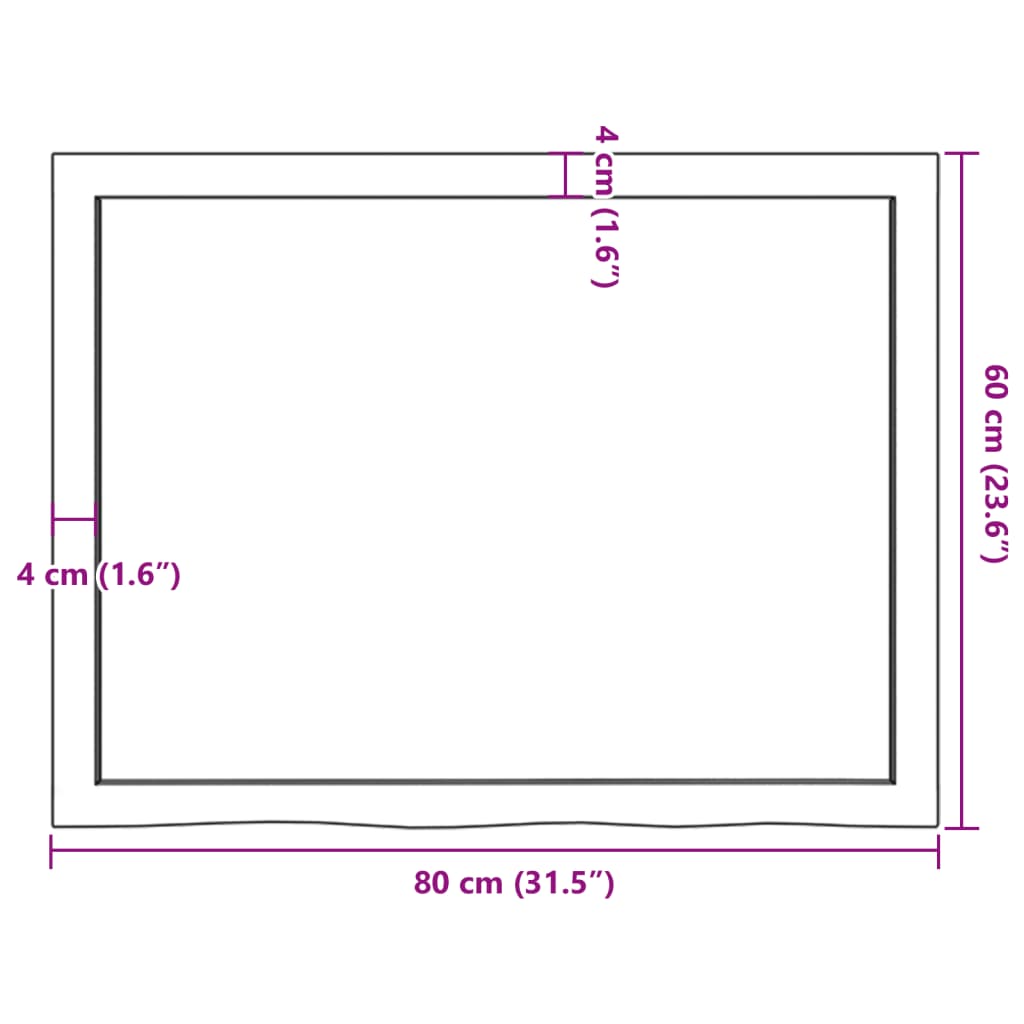 vidaXL Ripiano Marrone Scuro 80x30x(2-6) cm Massello Rovere Trattato