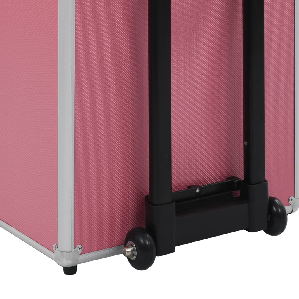 vidaXL Valigia Trolley per Cosmetici in Alluminio Rosa