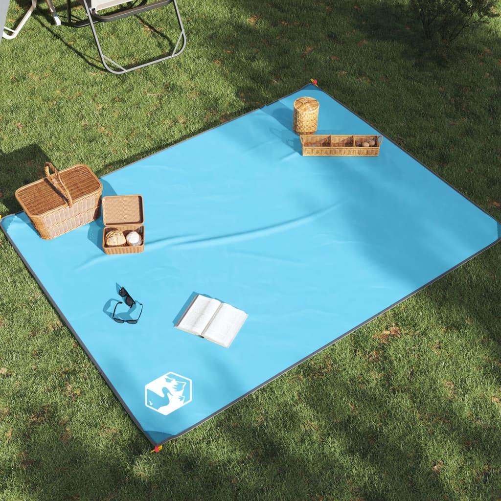 vidaXL Tovaglia da Picnic con Picchetti Blu 205x155 cm