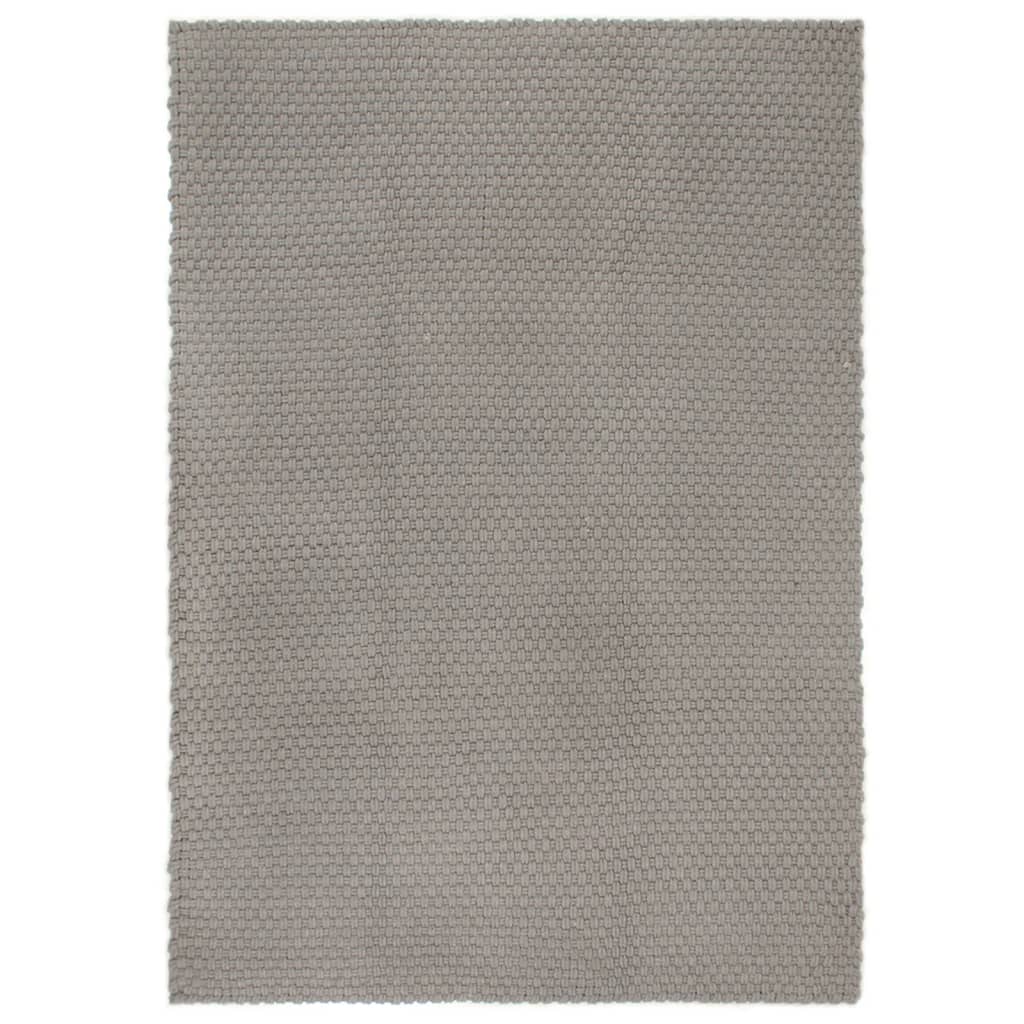 vidaXL Tappeto Rettangolare Grigio 120x180 cm in Cotone