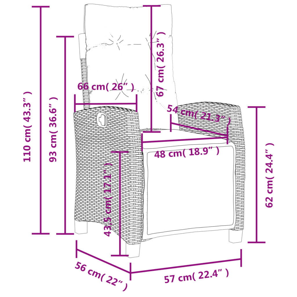 vidaXL Set da Pranzo da Giardino 3 pz con Cuscini in Polyrattan Grigio