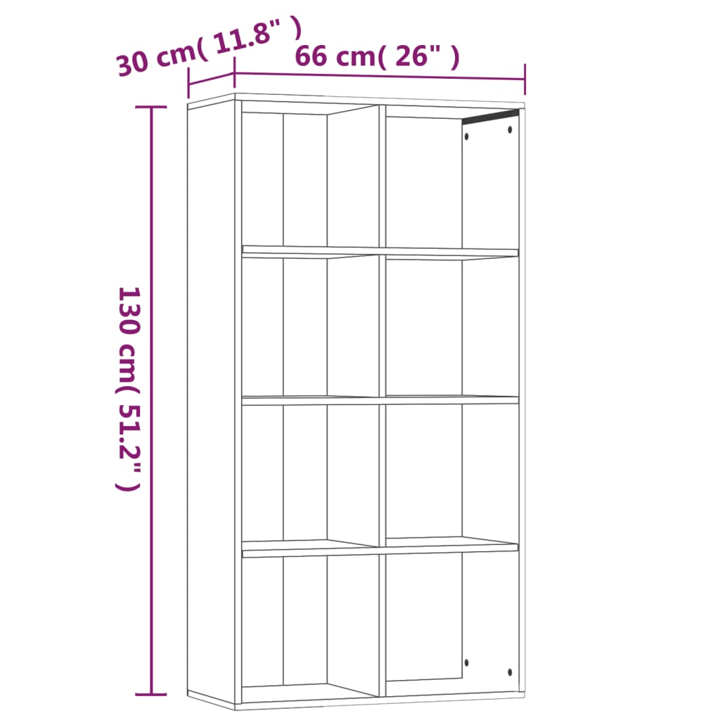 vidaXL Libreria/Credenza Grigio Sonoma 66x30x130 cm Legno Multistrato