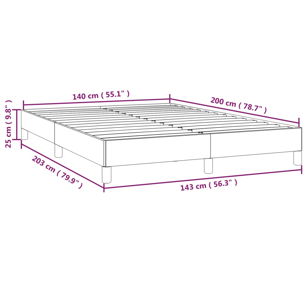 vidaXL Giroletto senza Materasso Grigio Scuro 140x200 cm Tessuto