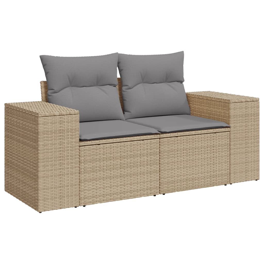 vidaXL Set Divano da Giardino 6 pz con Cuscini Beige in Polyrattan